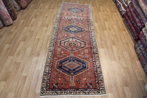 Fine old handmade heriz runner - fine,