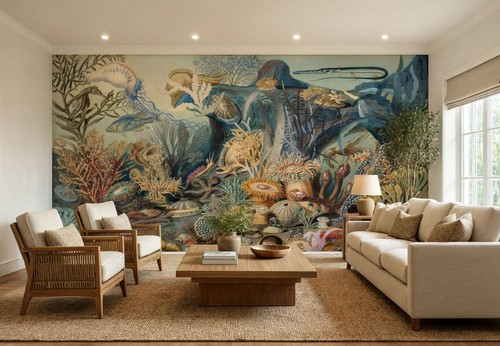 Vintage marine life wall - vintage,