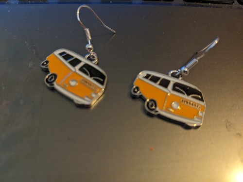 Orange enamel style camper - enamel,