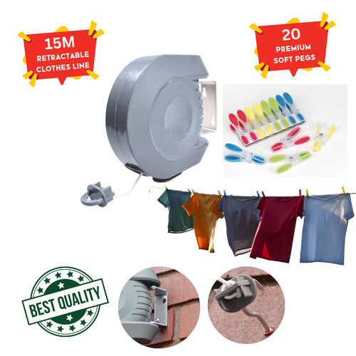 Retractable washing line 15m - washing,