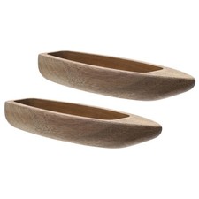 2 Pcs Rustic Wooden Boat Model