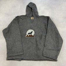 Vintage Knitted Hoodie Wolf