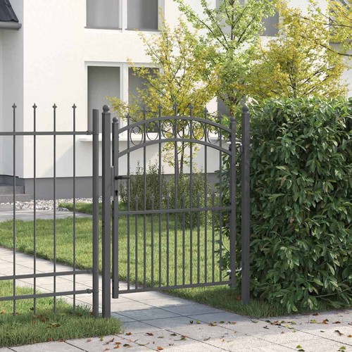 Grey steel garden gate - grey,