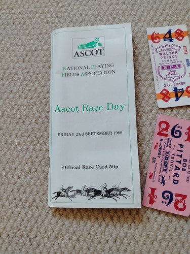Ascot race card 1988 - ascot, 23/09/1988