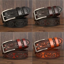 Men Waist Belt Floral Embossed