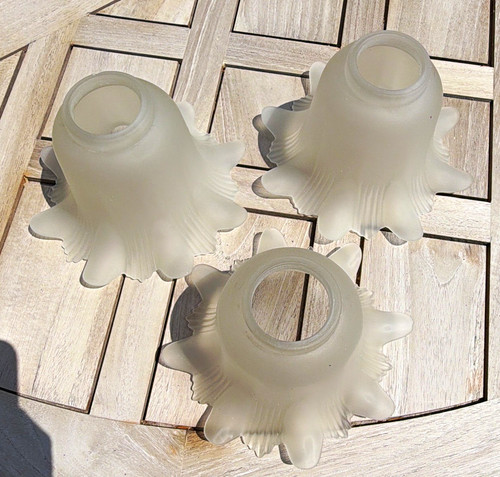Vintage frosted glass tulip - vintage,