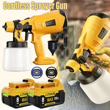 Cordless Electric Spray Gun Sprayer Wall Fence Paint DIY /Battery For Dewalt 18V