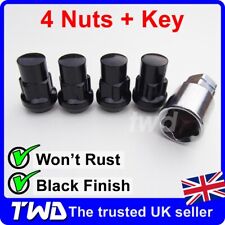 4x BLACK COMPATIBLE WHEEL LOCKING NUTS - FORD MONDEO (M12x1.5) ALLOY BOLT [Bb]