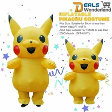 Mascot Pikachu Inflatable Costume Cosplay Halloween Funny Dress Adult Kid 2025