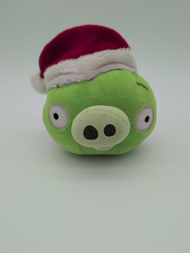 Angry birds green santa pig - angry,