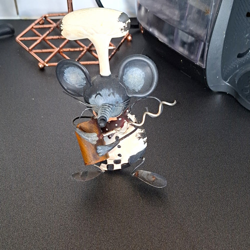 Metal mouse figurine - metal,