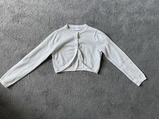 M&S Girls Silver Cardigan Shrug Age 7-8 Years Excellent Condition Worn Once