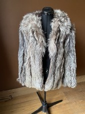 Real Fur Vintage Coat, silver