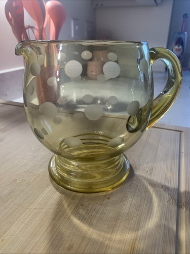Vintage hand blown glass amber - blown,