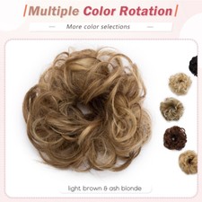 UK Messy Bun Hair Piece Scrunchie Updo Curly Hair Extensions Real Thick As Human