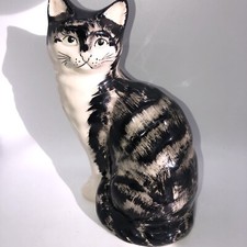 VINTAGE CAT BABBACOMBE PHILIP LAURESTON Grey POTTERY CAT HAND PAINTED 22CMS HIGH