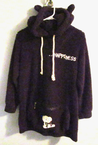 Dark purple fleece teddy bear - teddy,