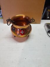 Copper cauldron planter fire