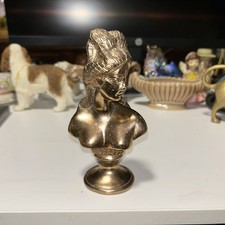 Vintage brass lady bust - lady,