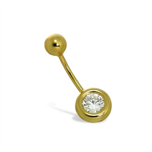 9ct gold 5mm clear - gold,