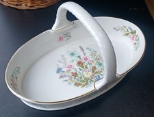 AYNSLEY WILD TUDOR FINE BONE CHINA FLORAL GATEAU SERVING PLATE BASKET BOWL