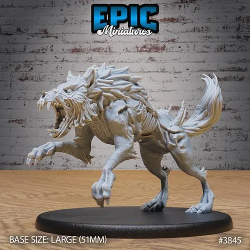 Undead dire wolf miniature - undead,