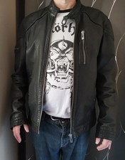 River Island Mens heavy Leather Biker Jacket extra Large