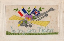 WW1 Patriotic Embroidered SILK
