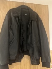 Hugo Boss Black Leather Lammleder Lambskin Jacket M