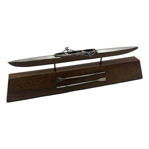 Silver wooden rowing boat - silver,