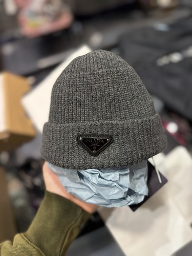 Prada beanie gray size - prada,