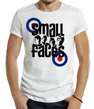 Small Faces LOGO BADGE T-shirt MUSIC MOD BAND ALBUM TEE WHITE FACE 60S Retro