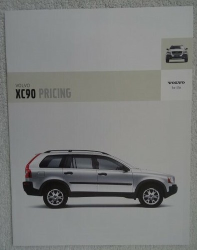 Volvo xc90 brochure price list - price,
