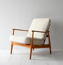MidCentury Danish FD 161 Armchair by Arne Vodder, Vintage Scandinavian Design, 60s