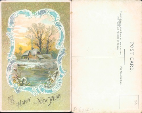 Winter scene with cottage - winter,
