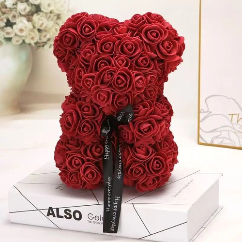 25cm rose bear - rose, artificial
