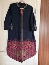 Navy Embroidered Kurti Dress