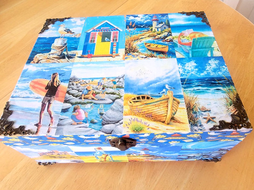 Handmade decoupage wooden box - decoupage,