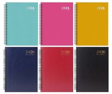 2026 A5 Week To View Diary Full Year Planner Desk Organiser Spiral Hardback Book