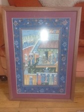 Vintage indian silk painting - silk,