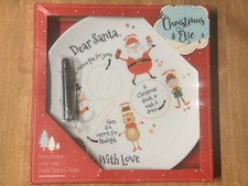 Christmas Eve Santa Plate with Pen to Personalise. Christmas Eve Gift