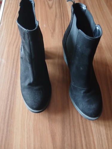 Ladies black faux suede - , boots