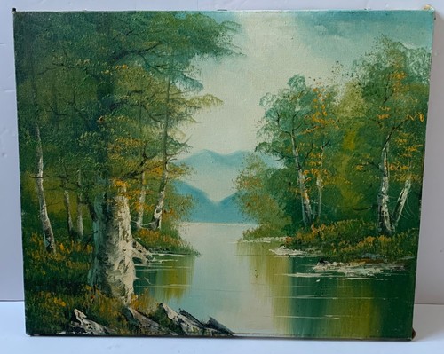 Vintage large oil - oil, on