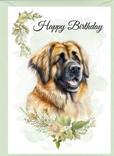 Leonberger Dog Birthday Card