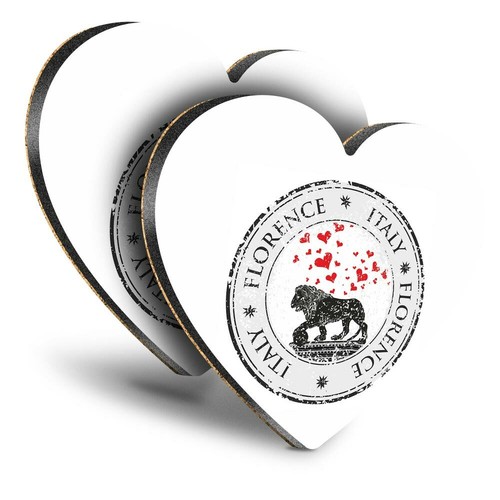 Heart mdf coasters - 2x,