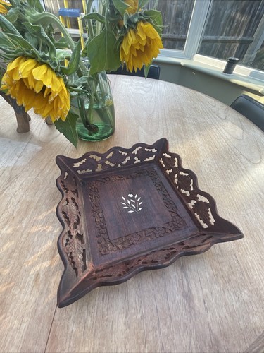 Indian carved wooden center - carved,