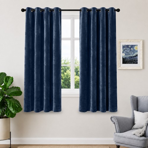 Velvet short curtains eyelet - short,