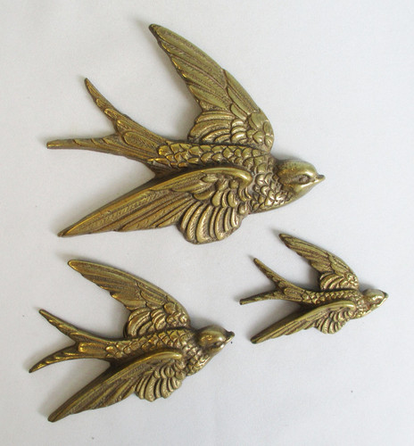 Swallow brass wall plaques - swallow,