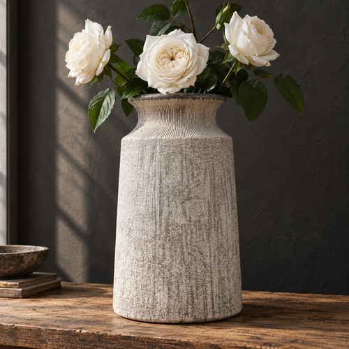 Bloomville stone urn vase - stone,