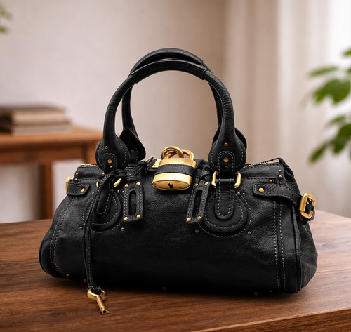 Chloe paddington black leather - paddington,
